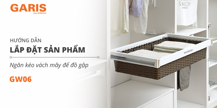 [VIDEO LẮP ĐẶT] Ngăn kéo vách mây để đồ gập GW06